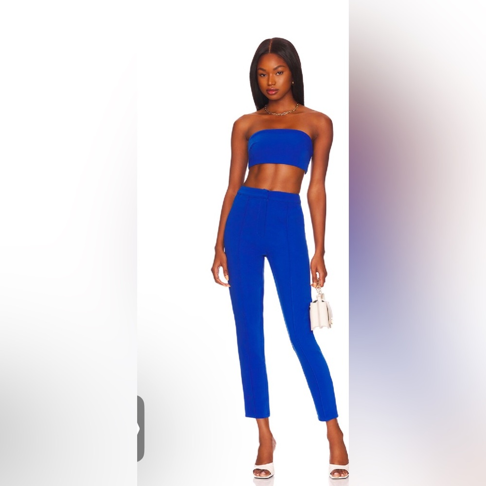 Superdown Blue Skinny High-Waisted Pants & Top Set